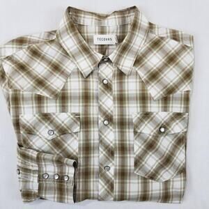Tecovas Shirt Mens Medium Plaid Western Pearl Snap Long Sleeve Rodeo